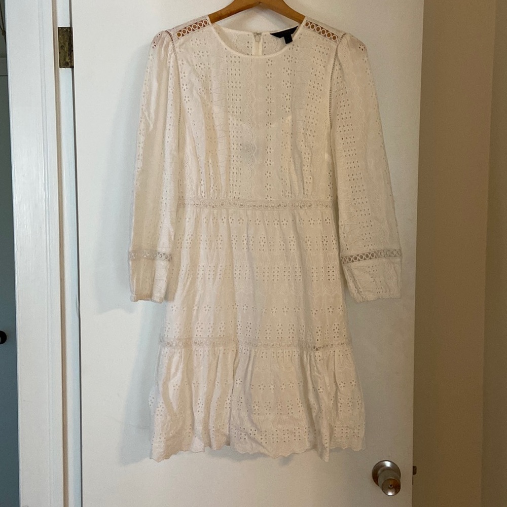 White long sleeved eyelet dress jcrew
